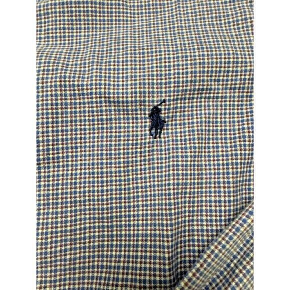 Polo Ralph Lauren Men's Medium Purple Blue White Red Plaid Long Sleeve Shirt - Picture 5 of 5